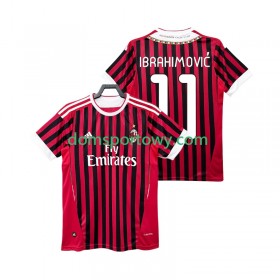 Koszulka AC Milan Zlatan IBRAHIMOVIC 11 2011 2012 Retro Domowe Koszulki Piłkarskie Krótki Rękaw